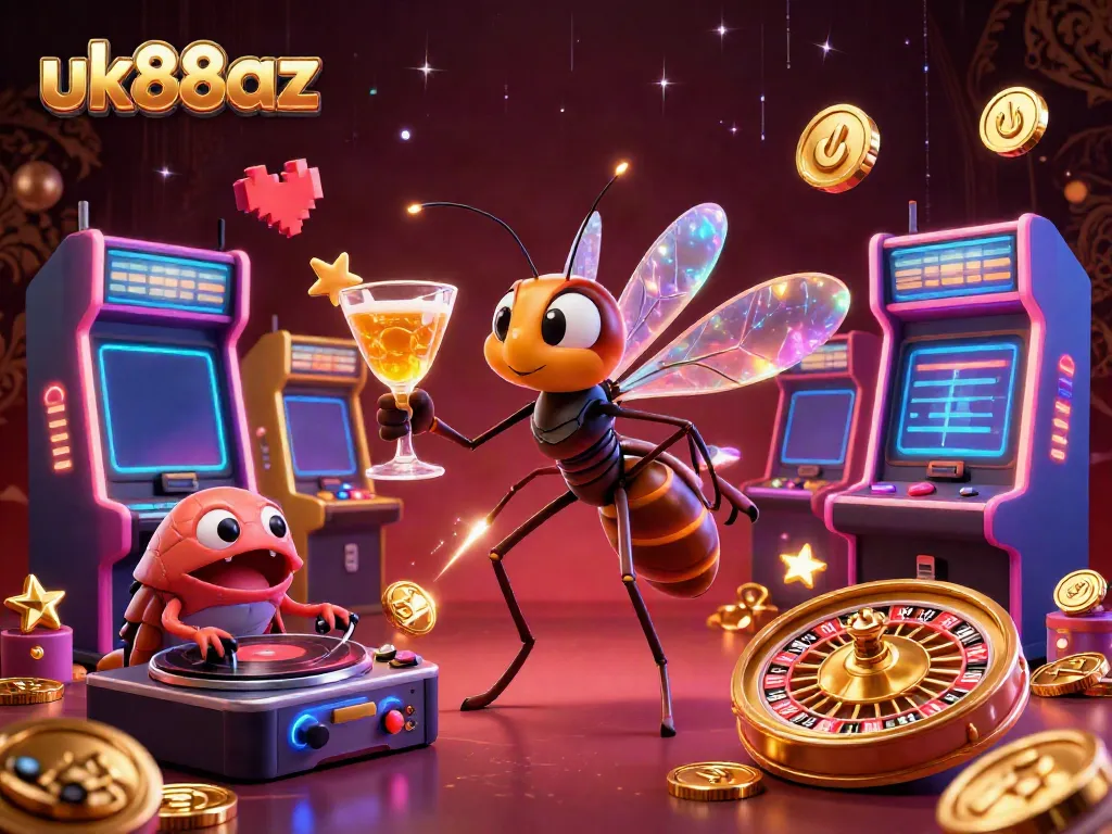 Experience the thrill of uk88az with a lively casino scene featuring unique characters and gaming elements.