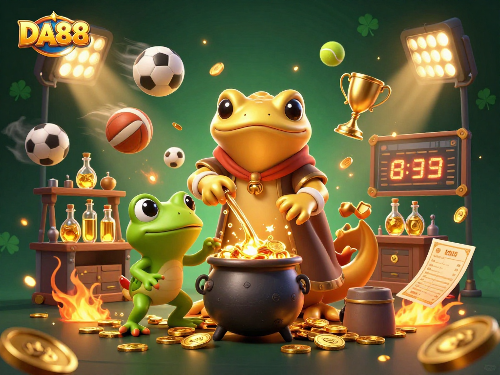 DA88 showcases a vibrant scene with golden salamander alchemist and sports-inspired dynamic elements.