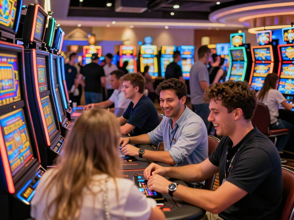 Les joueurs s'amusant et gagnant dans un environnement de top casino en ligne animé.