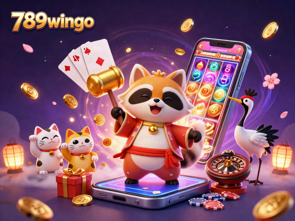 Experience the vibrant gaming excitement at 789wingo, featuring casino-themed characters and activities.