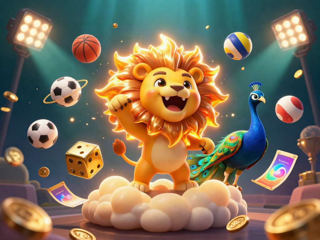 Bet on an exciting game with ty le nha cai as the sun lion roars triumphantly amidst dynamic sports elements.