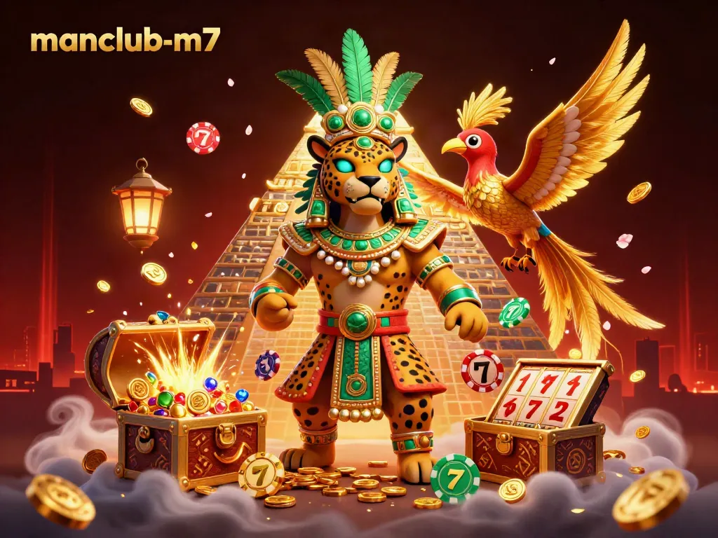Join the adventure at manclub-m7 with a thrilling casino scene featuring Mayan priest and quetzal bird!