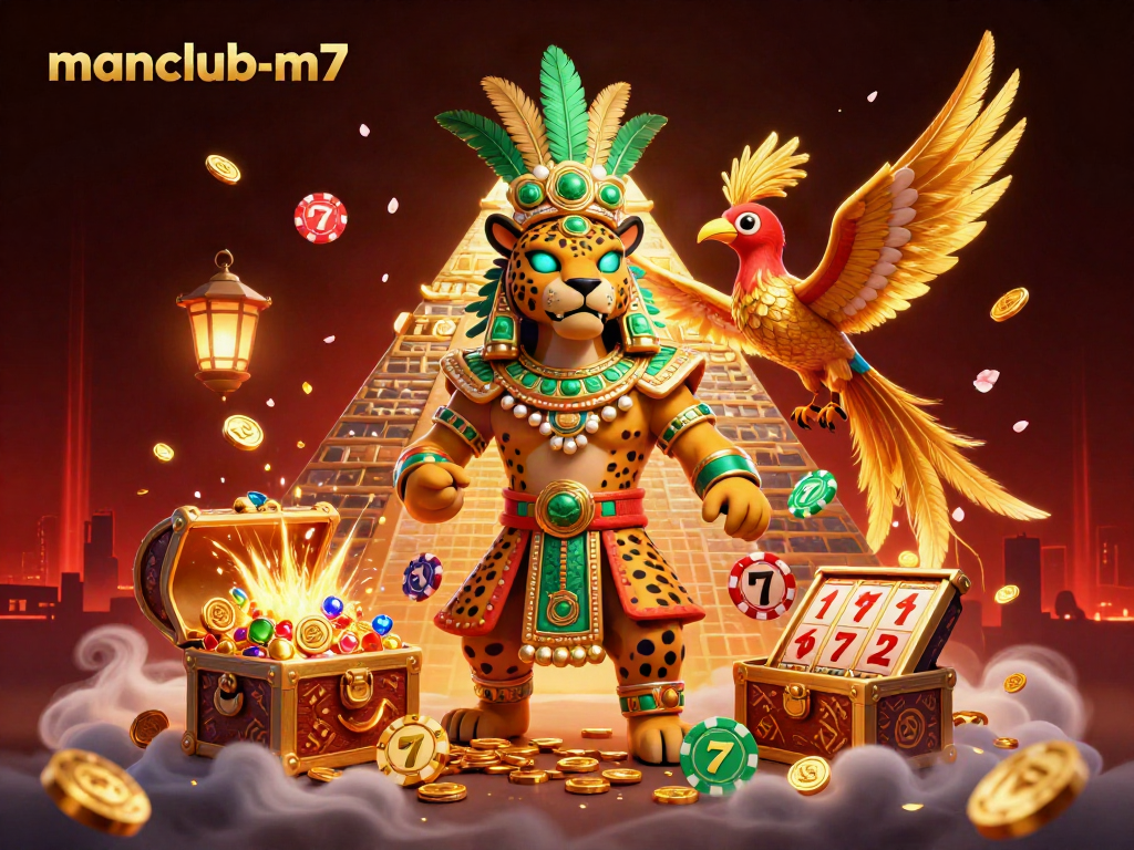 Join the adventure at manclub-m7 with a thrilling casino scene featuring Mayan priest and quetzal bird!