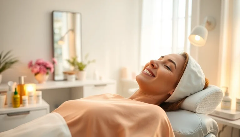 Anti aging Ede: client enjoying a rejuvenating anti-aging facial treatment in a serene beauty salon.