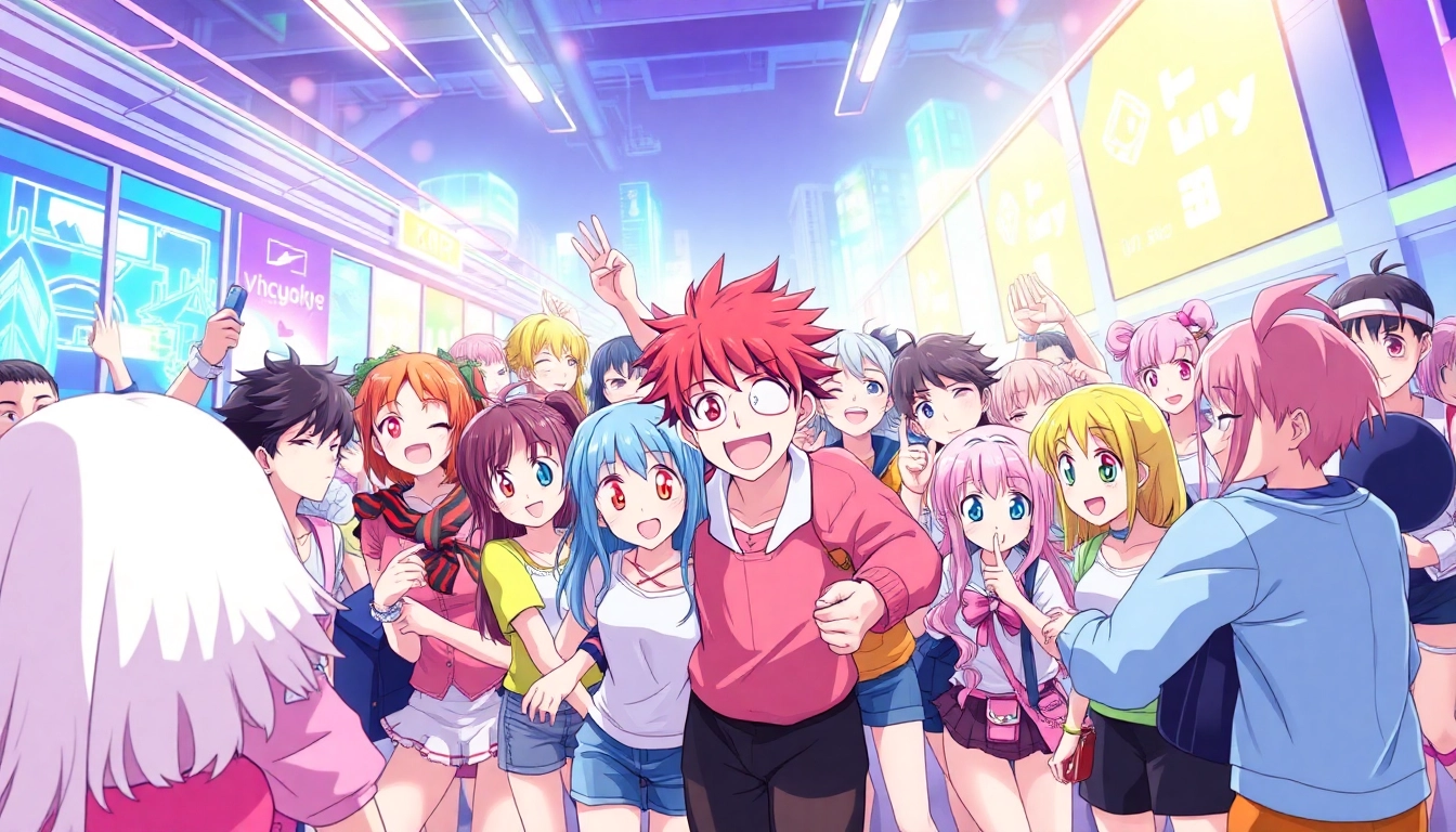 Exciting anime sex scene showcasing vibrant characters and playful interactions.