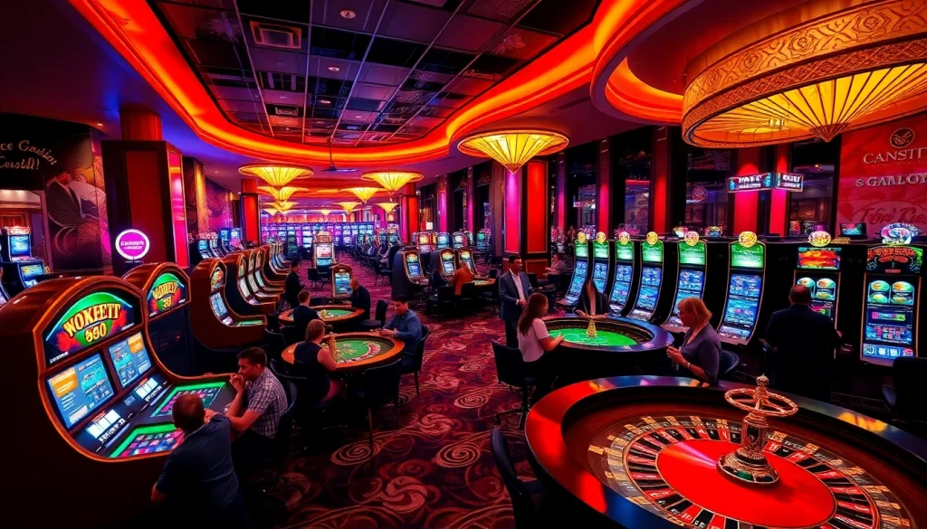 Jouez dans un casino en ligne avec des machines à sous et des tables captivantes.