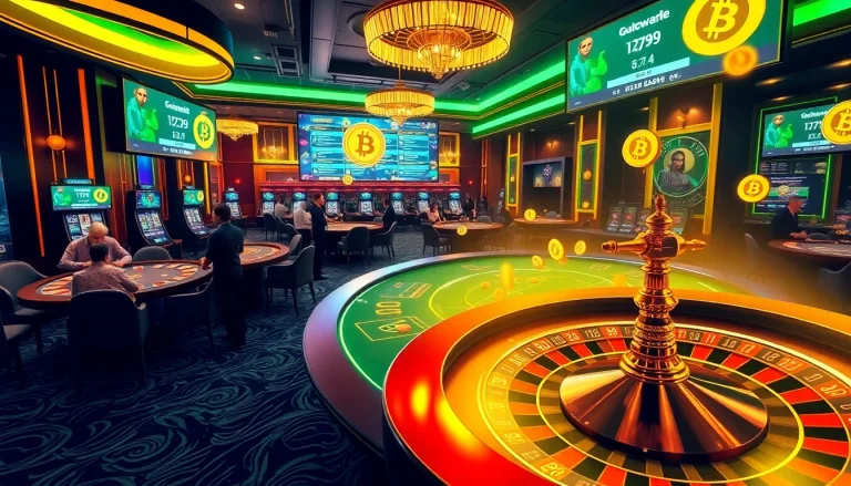 Experience the excitement at a casino crypto en ligne with players betting and winning.