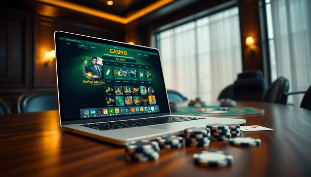Accédez au meilleur site casino en ligne belgique avec une interface élégante sur un ordinateur portable.