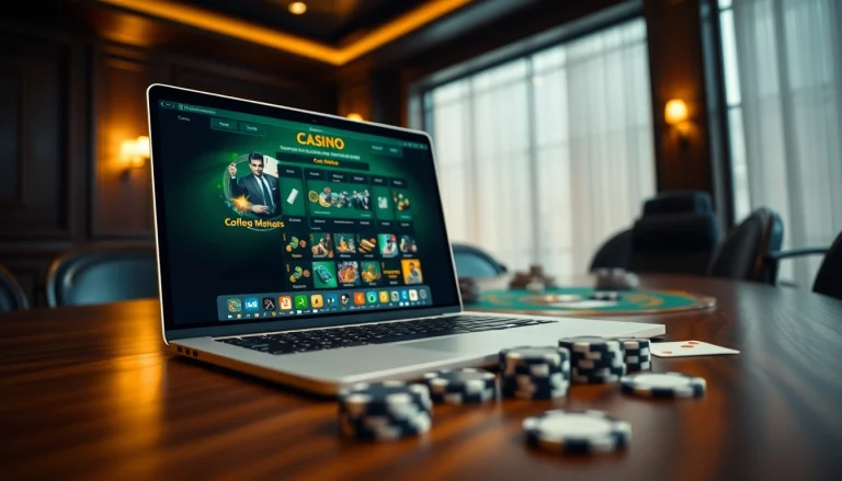 Accédez au meilleur site casino en ligne belgique avec une interface élégante sur un ordinateur portable.