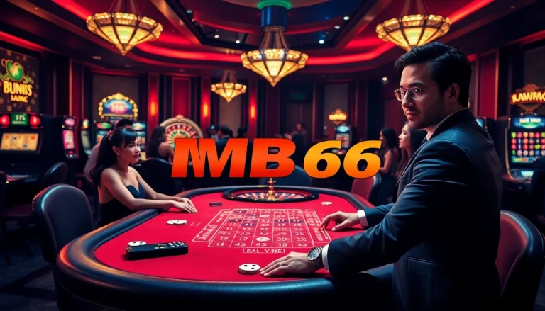Experience thrilling gameplay at MB66 casino with vibrant avenues for high-stakes poker, roulette, and slots.