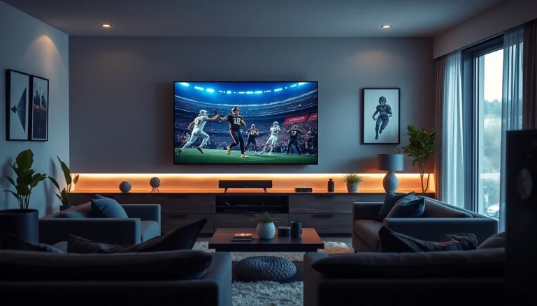 Experience the excitement of Iron tv pro with a sleek modern home entertainment setup featuring a high-definition television.