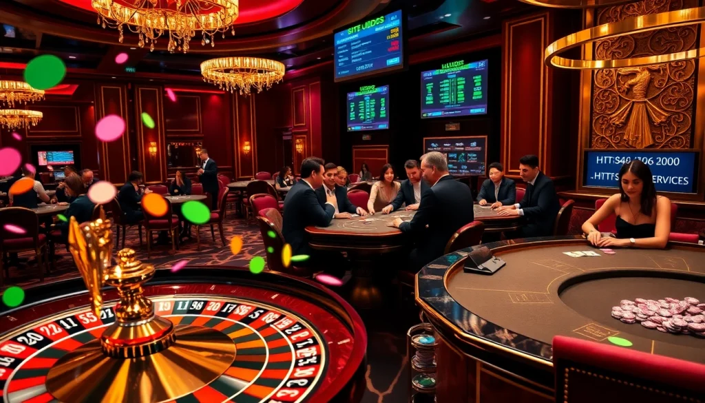 Experience thrilling gameplay at https://fly88.services/ with a vibrant casino atmosphere featuring poker and roulette.