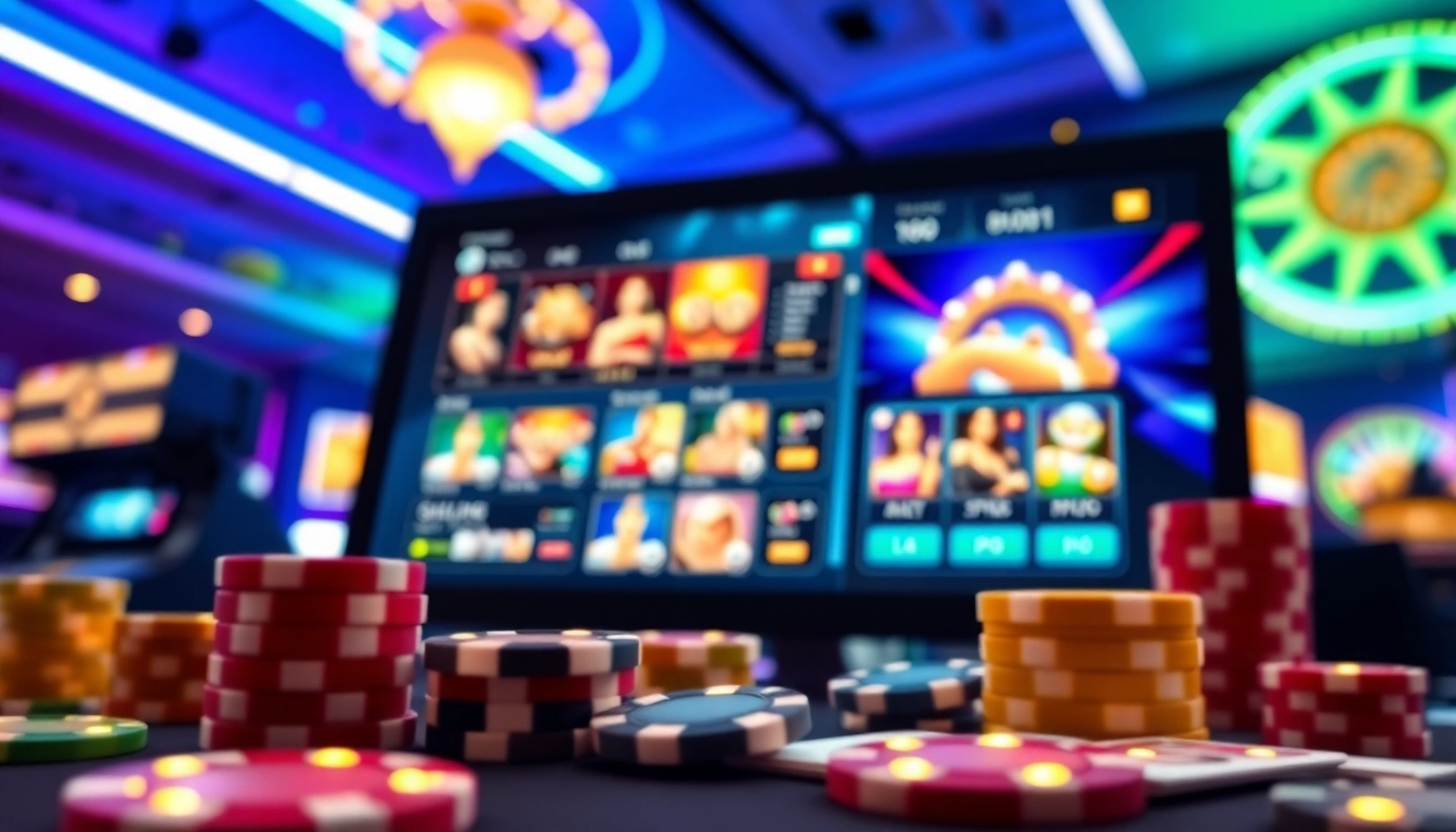 Jouez à des jeux passionnants de casino en ligne Français avec des éléments colorés.