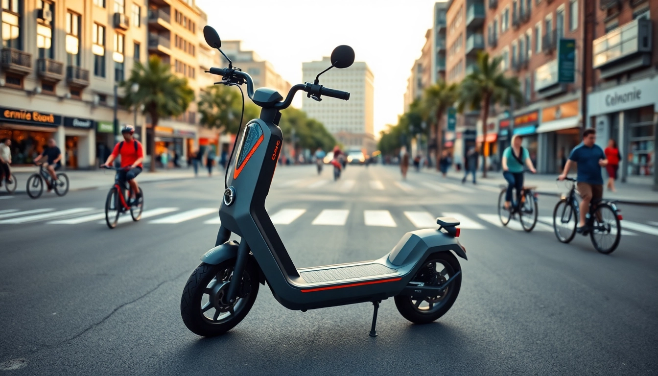 Vibrant electric scooter showcased prominently with Trottinette-electrique.news branding.