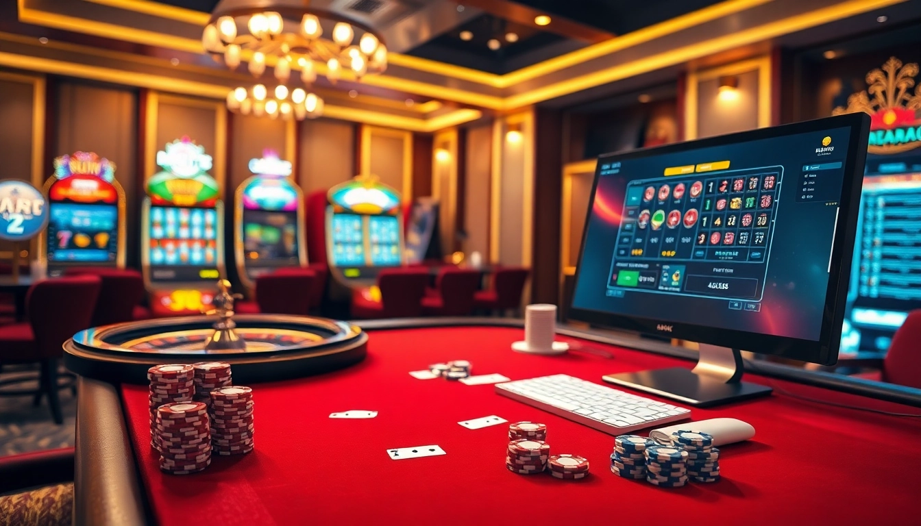Casino en ligne Français avec une ambiance luxueuse et des éléments de jeu captivants.