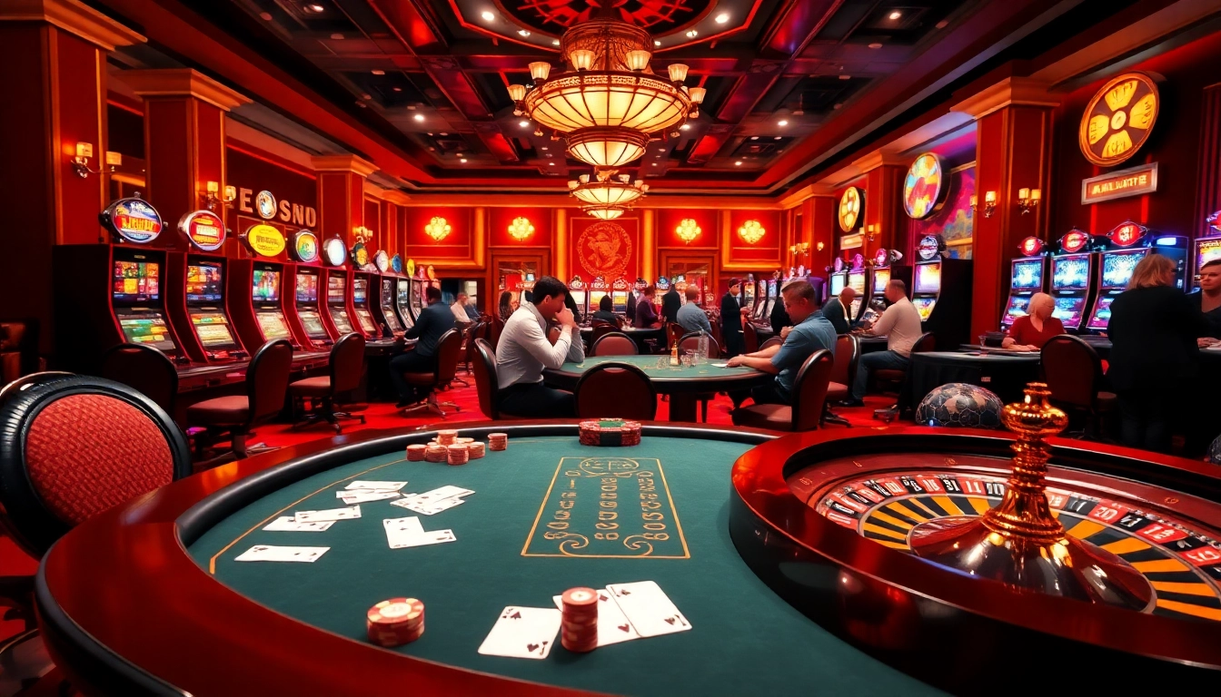 Experience thrilling gameplay at https://www.qq8827.com/ with vibrant casino tables and roulette wheels.
