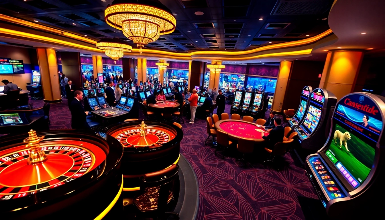 Engaging players at https://bong99vn.win/ explore vibrant casino tables and colorful slot machines.