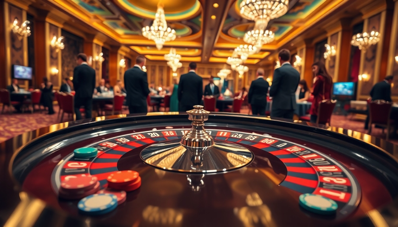 Découvrez le jeu de casino en ligne argent réel avec une table de roulette animée et des joueurs impliqués.