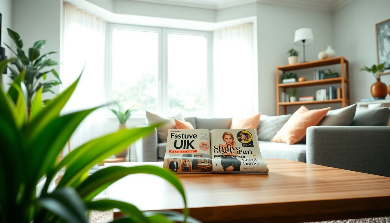 Engaging UK Lifestyle Blog scene featuring a cozy living room and vibrant décor elements.