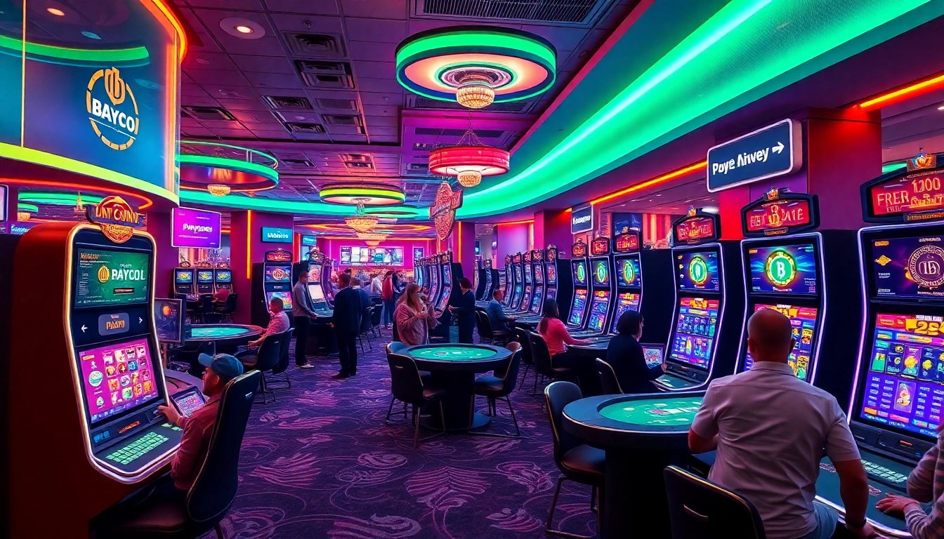 Les innovations de casino crypto illustrées à travers un environnement dynamique et moderne.