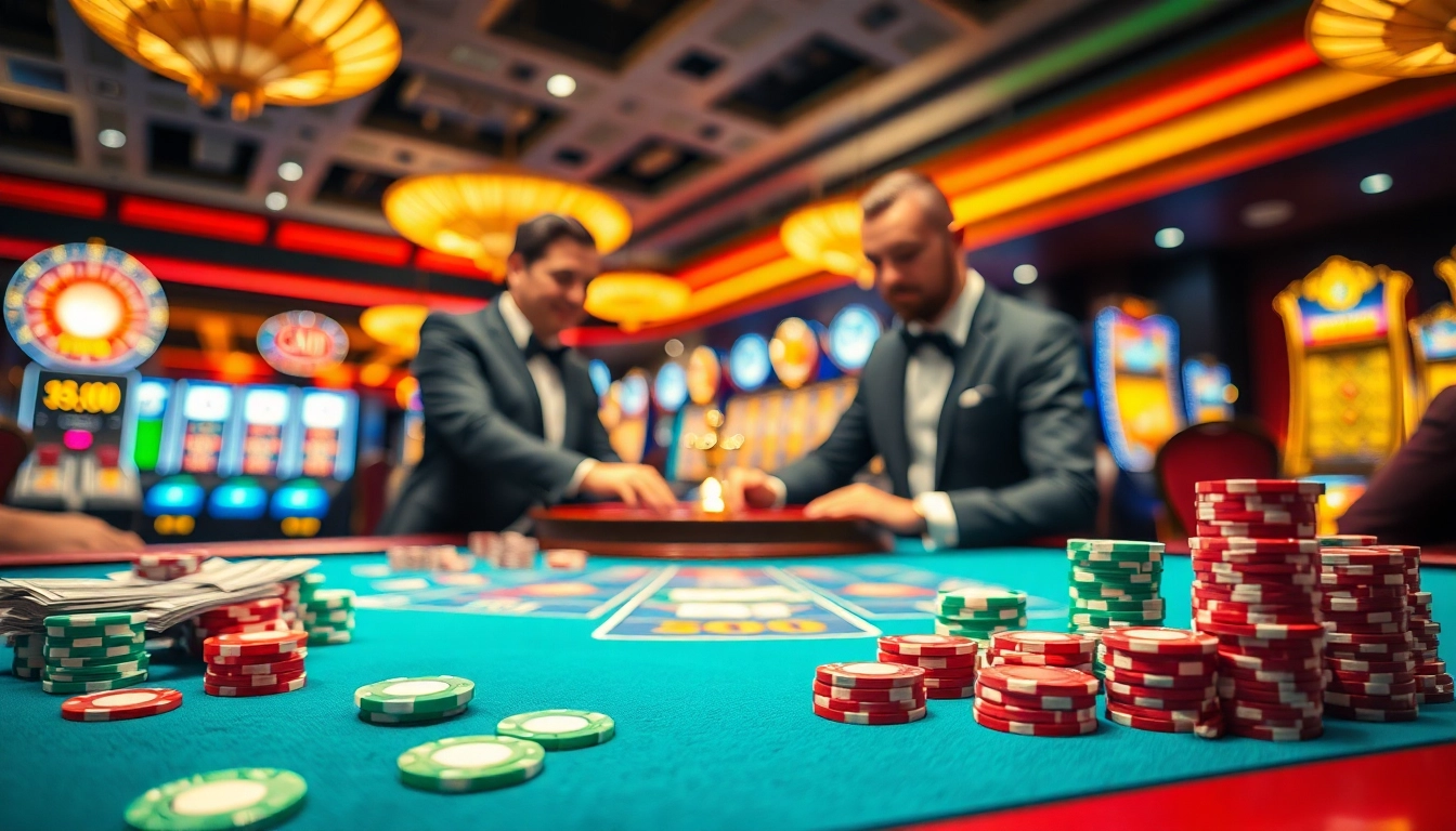 Casino qui accepte usdt avec des joueurs enthousiastes et un croupier engagé en action.