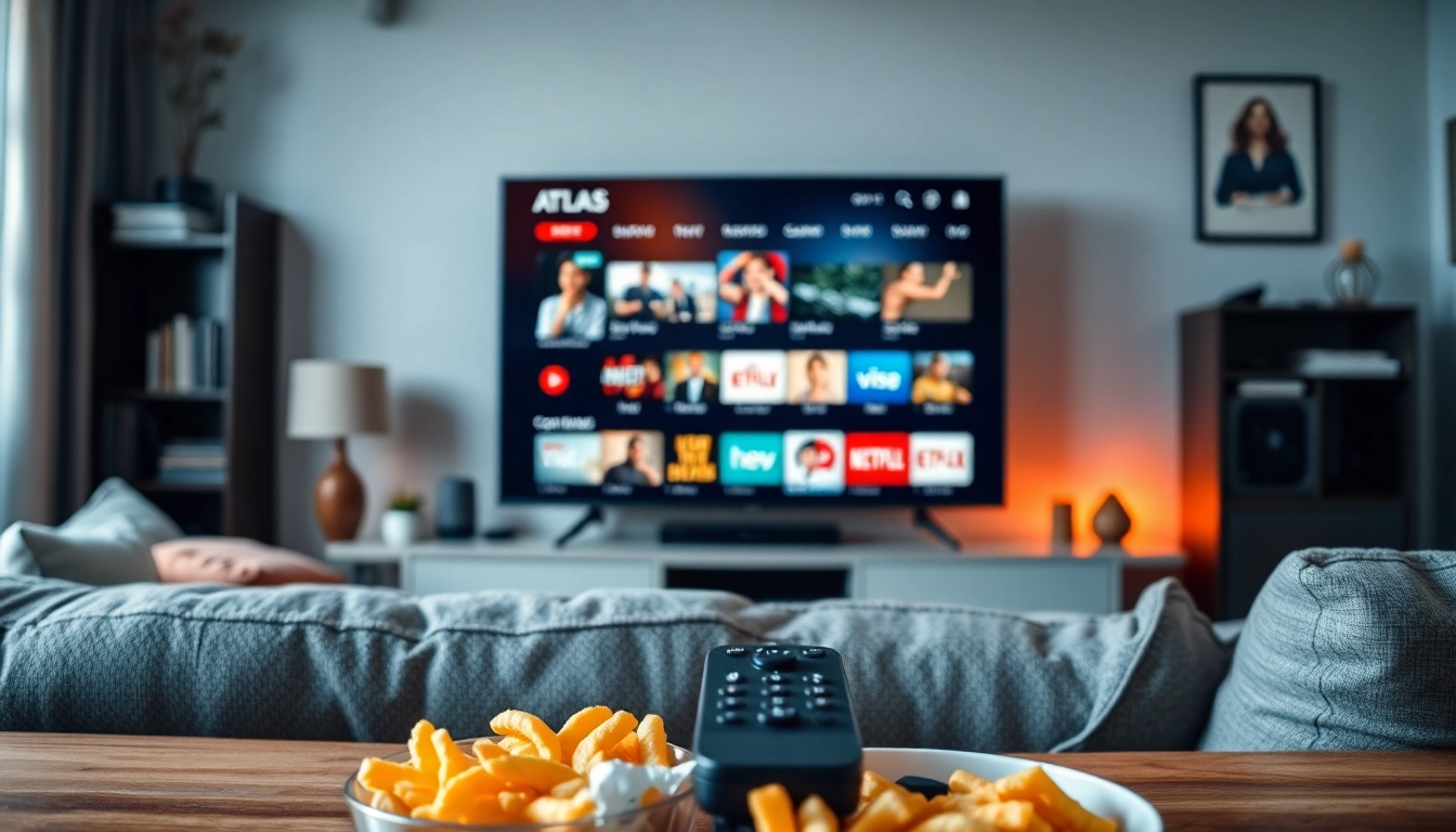 Regardez le contenu numérique avec Atlas pro ontv sur un grand écran à la maison.