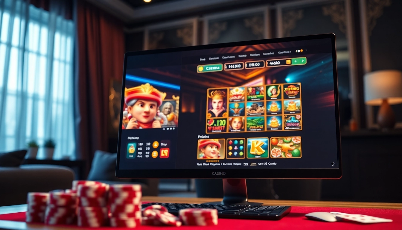 Profitez de jeux immersifs de casino en ligne sur un écran moderne, illuminé et engageant.