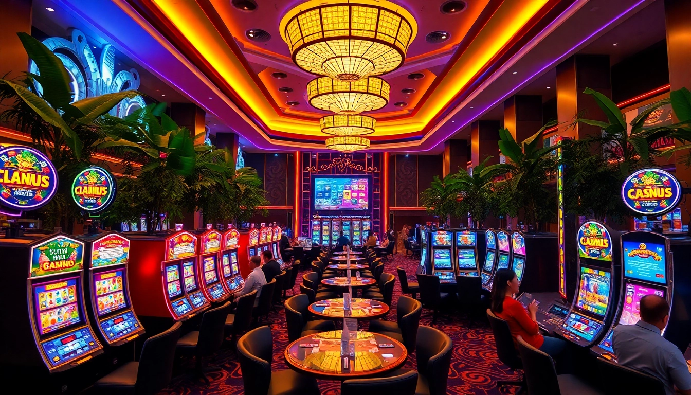 Play exciting games at the meilleur casino en ligne, featuring vibrant slot machines and elegant tables.