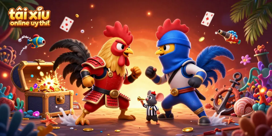 Experience thrilling battles in the world of tài xỉu online uy tín with dynamic 3D roosters and gaming elements.