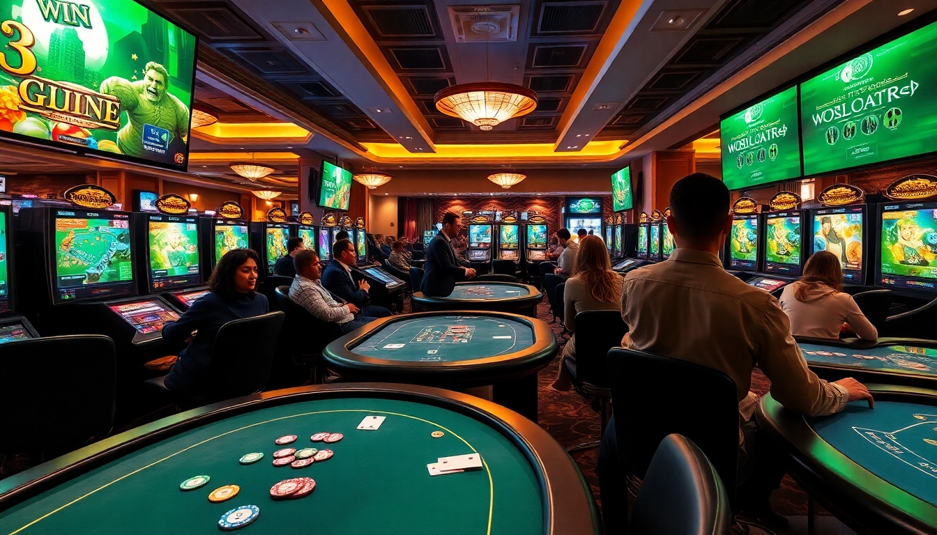 Joueurs enthousiastes profitant d'une expérience de casino en ligne immersive avec des jeux interactifs.