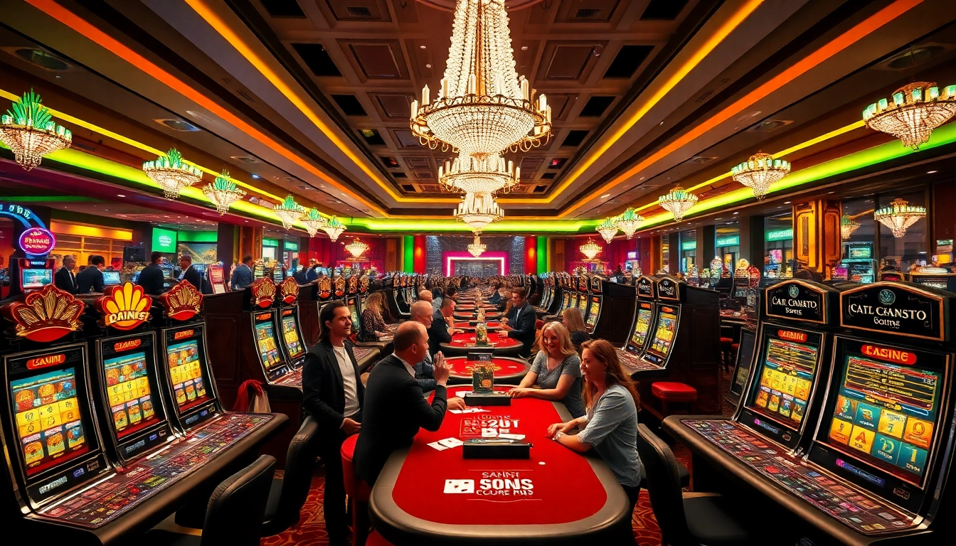 Jouer à des jeux de casino en ligne avec un environnement riche et vibrant.