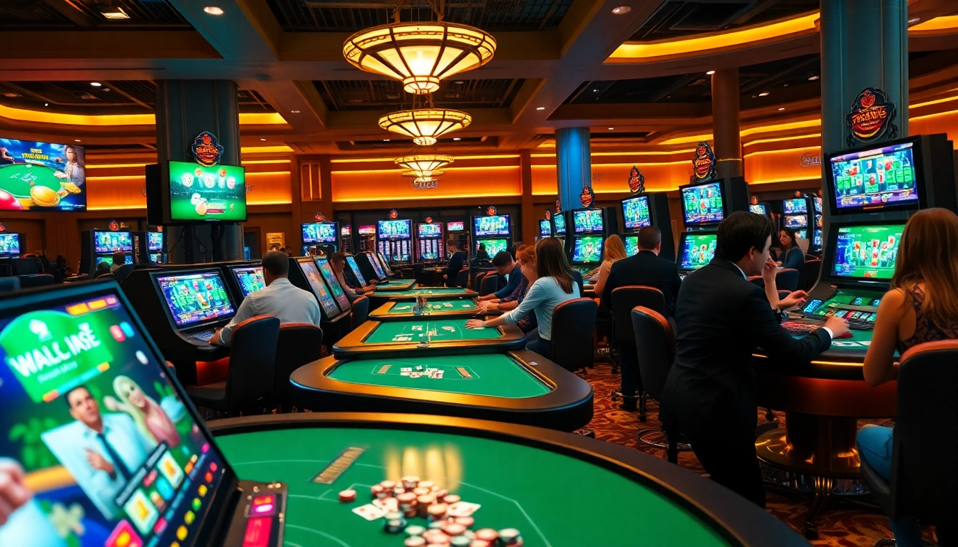 Joueurs enthousiastes profitant d'une expérience de casino en ligne immersive avec des jeux interactifs. related image