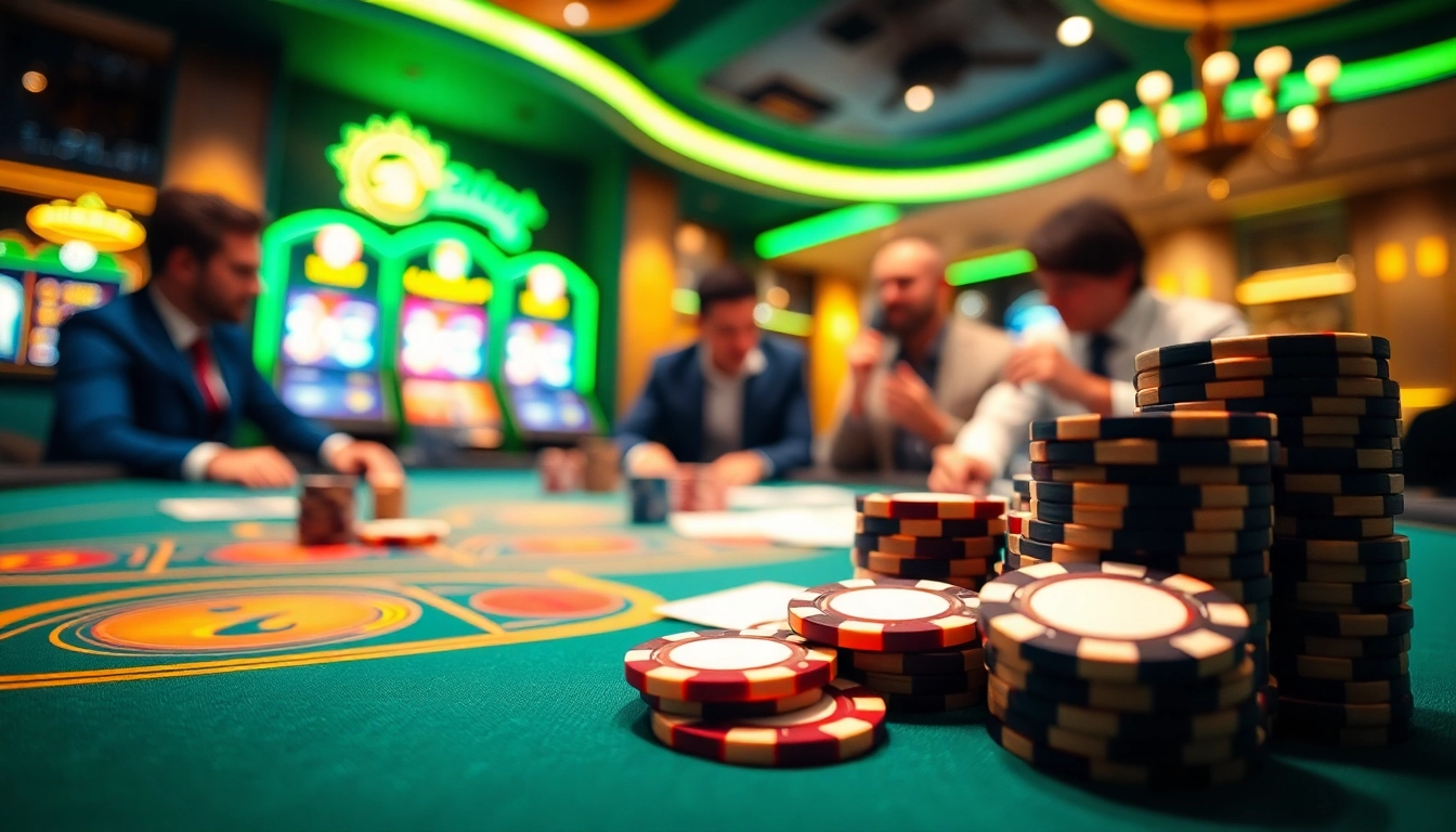 L'expérience de casino en ligne retrait immédiat avec des jetons colorés et des joueurs enchantés.