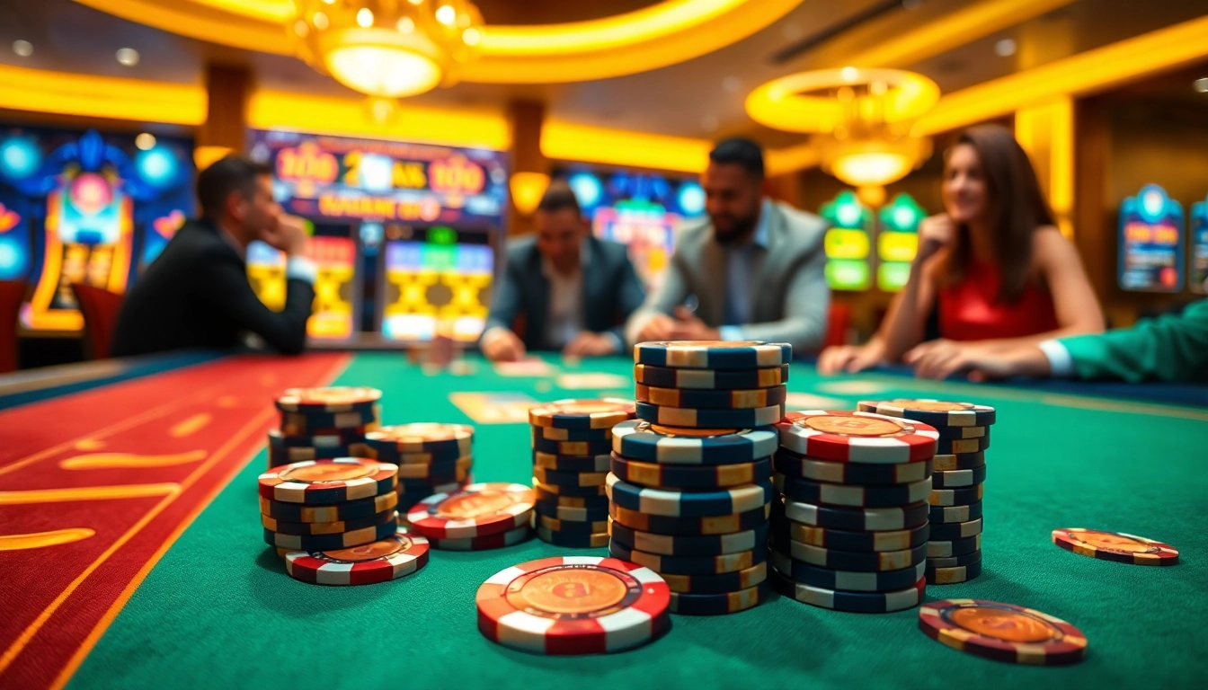 L'expérience de casino en ligne retrait immédiat avec des jetons colorés et des joueurs enchantés. related image