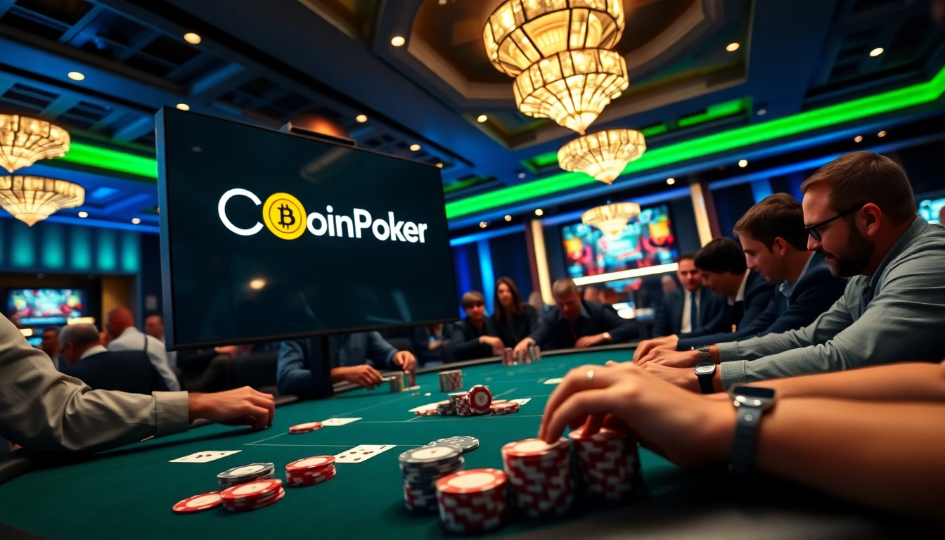 Évaluation de coinpoker avis montrant des joueurs concentrés lors d'un tournoi de poker.