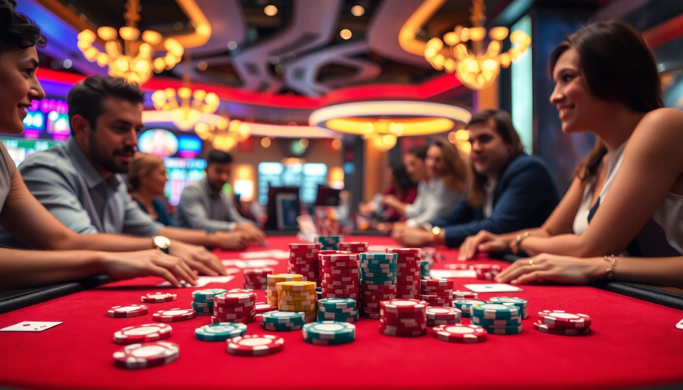 Jouer à casino en ligne avec des jetons colorés et une ambiance excitante. related image