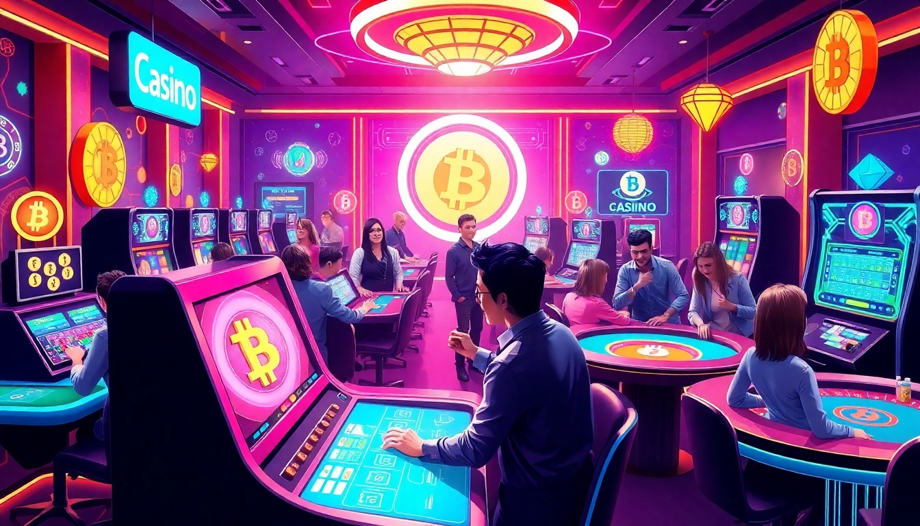 Joueurs profitant de l'expérience d'un crypto casino moderne et dynamique.