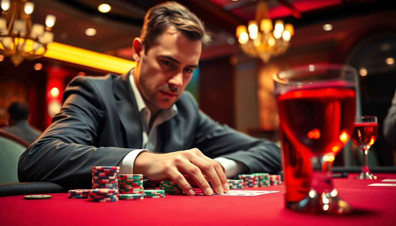 Jouer à l'application poker avec une ambiance énergique autour d'une table de casino.