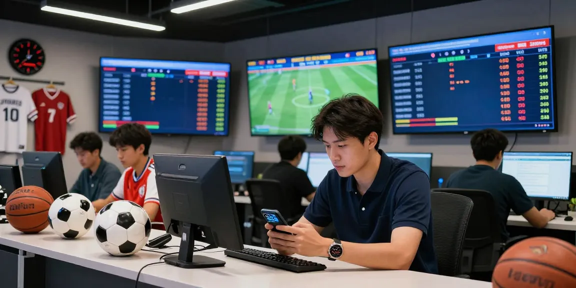 Une scène de bureaux modernes où des parieurs expérimentés analysent des données de paris sportifs, illustrant le concept de bookmaker sans limite de mise.