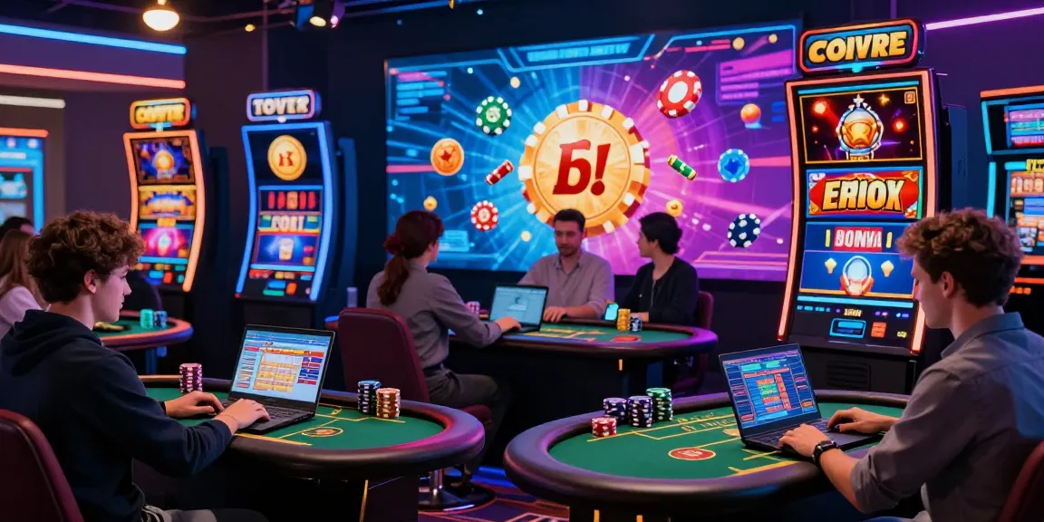 Casino en ligne dynamique, joueurs engagés dans une expérience immersive sur des plateformes modernes, ambiance lumineuse excitante.