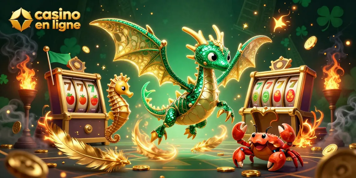 Jouer au casino en ligne avec un dragon de mer et des pièces d'or dans un monde fantastique