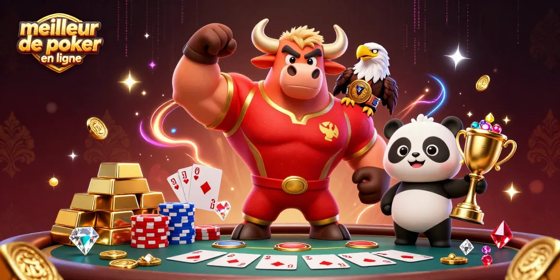 Jouez à votre meilleur site de poker en ligne avec des personnages colorés et des éléments riches en détails.