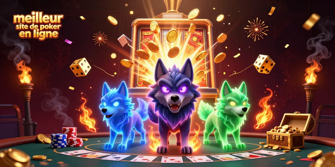 Table de poker et personnages éthérés illustrant le meilleur site de poker en ligne pour une expérience de jeu immersive.