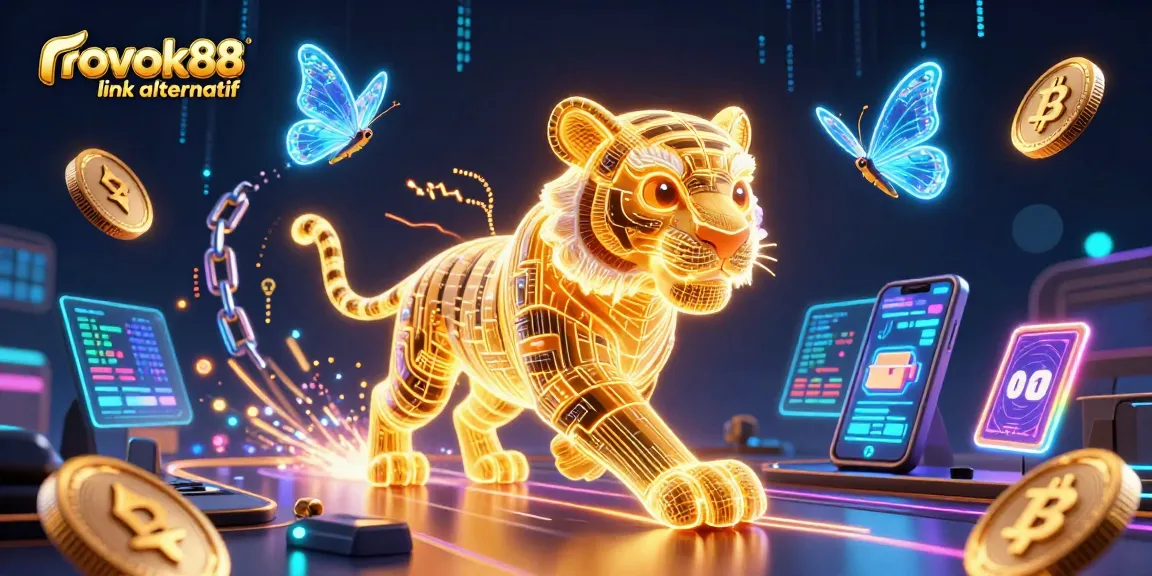 Engage with an immersive digital casino landscape featuring rokok88 link alternatif and vibrant 3D elements.