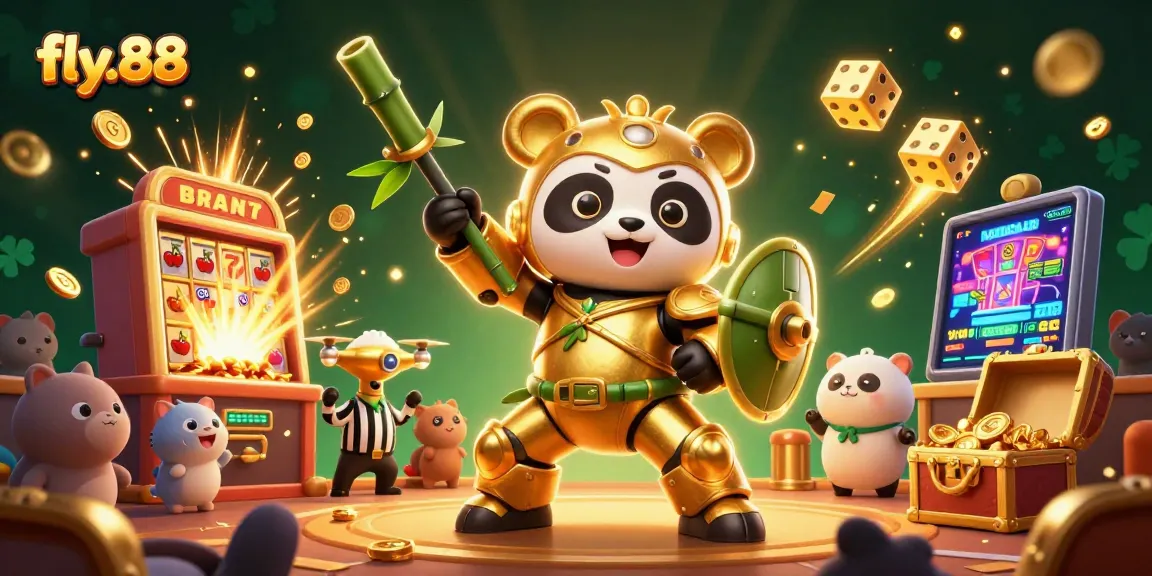 Experience the excitement at fly.88 with a dazzling jackpot scene filled with vibrant casino elements.