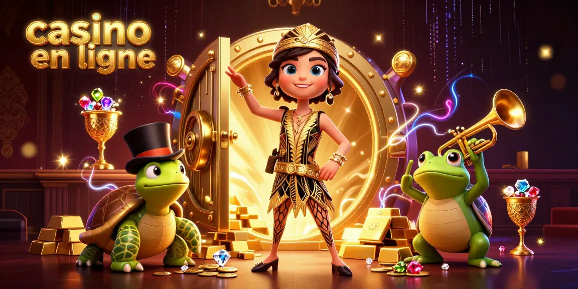 Découvrez le casino en ligne avec un décor artistique, des trésors et des personnages colorés.