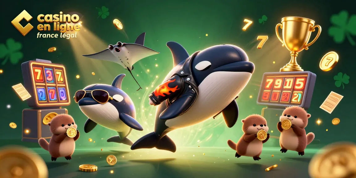 Plongez dans l'univers des jeux avec le casino en ligne France légal où un orque, une raie et des loutres flottent joyeusement.