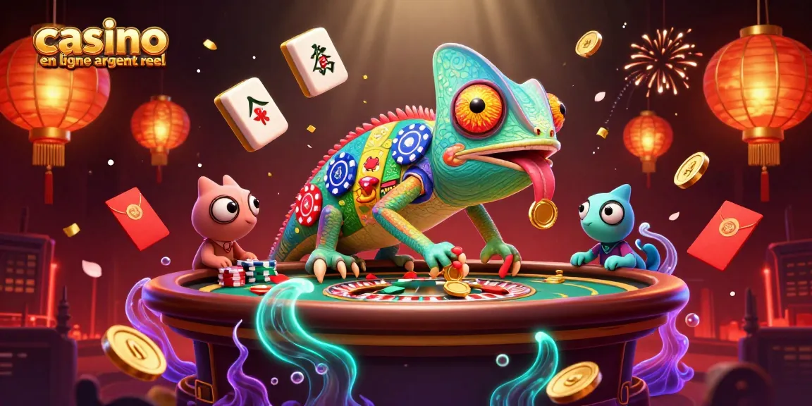 Jouez au casino en ligne argent réel avec cette illustration dynamique et colorée