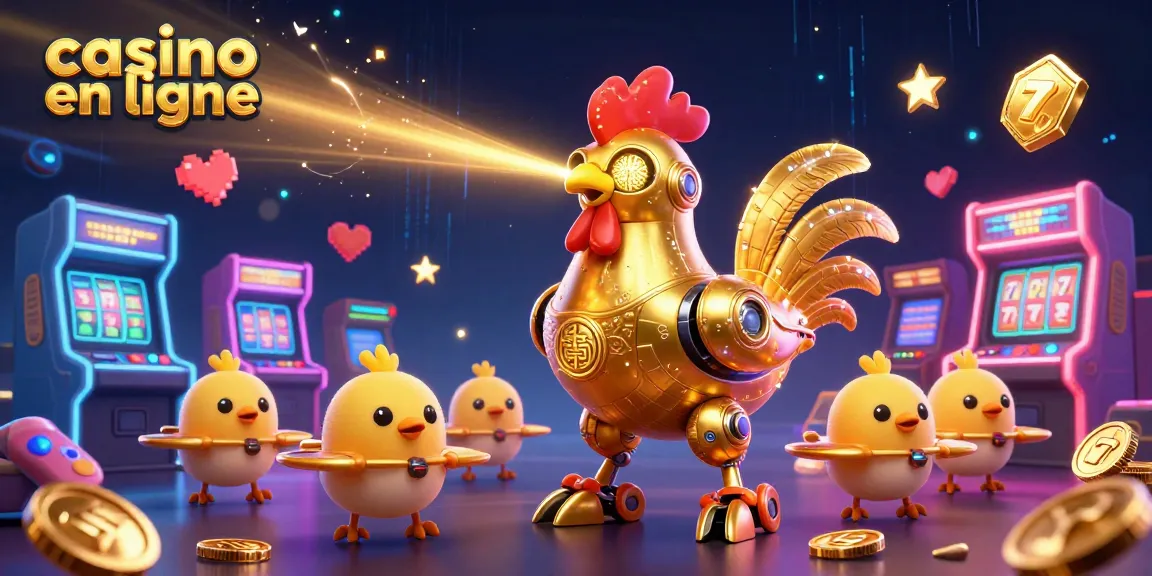 Admirez un casino en ligne vibrant avec des personnages ludiques et des machines à sous colorées.