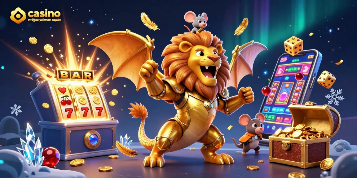Expérimentez le casino en ligne paiement rapide avec une scène immersive de jackpots et de jeux de casino.